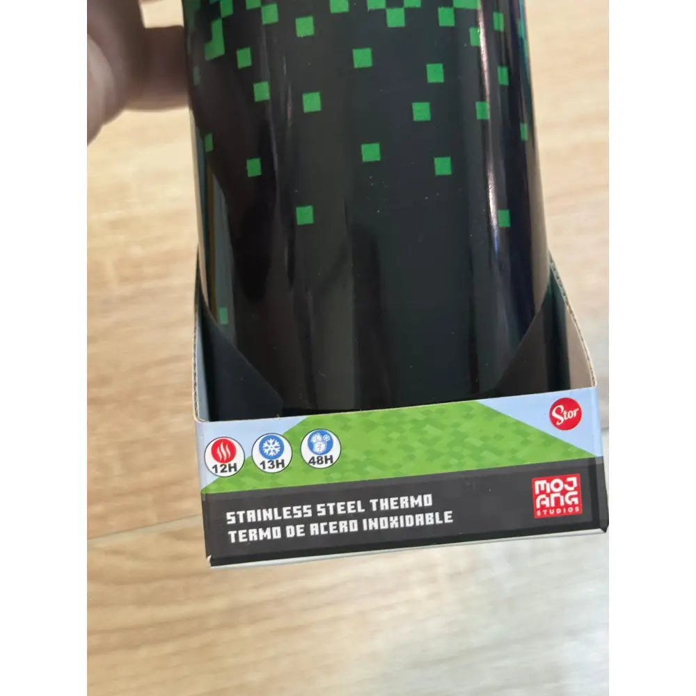 Termo de acero térmico Minecraft 495ml con vaso Botella