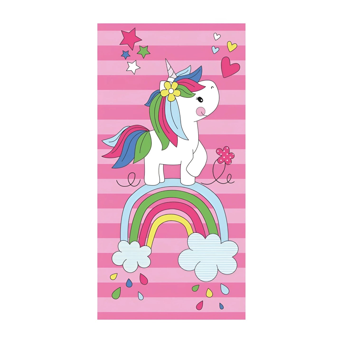 Toalla Playa Piscina Arcoiris unicornio 70x140cm de microfibra para niños y adultos - Sun and Surf