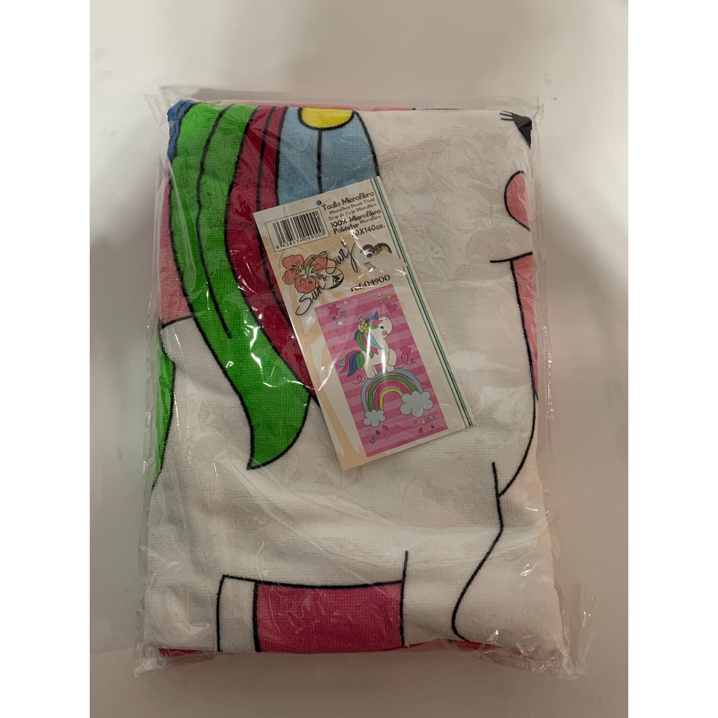 Toalla Playa Piscina Arcoiris unicornio 70x140cm de microfibra para niños y adultos - Sun and Surf