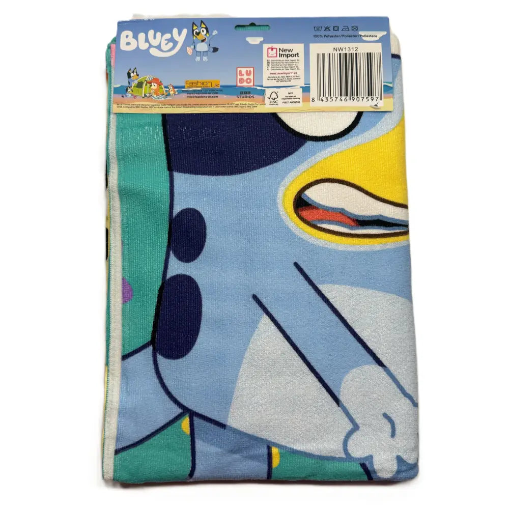 Toalla Playa Piscina Bluey Globo 70x140cm infantil de microfibra para niños