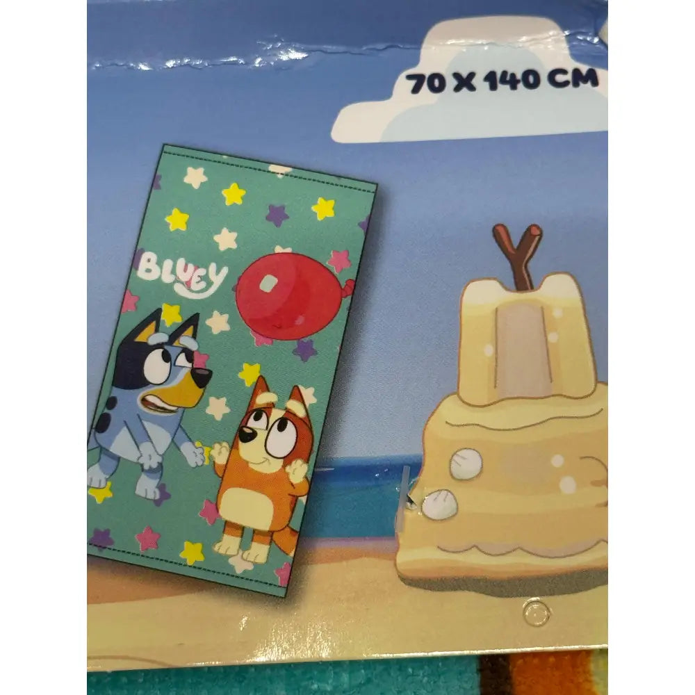 Toalla Playa Piscina Bluey Globo 70x140cm infantil de microfibra para niños