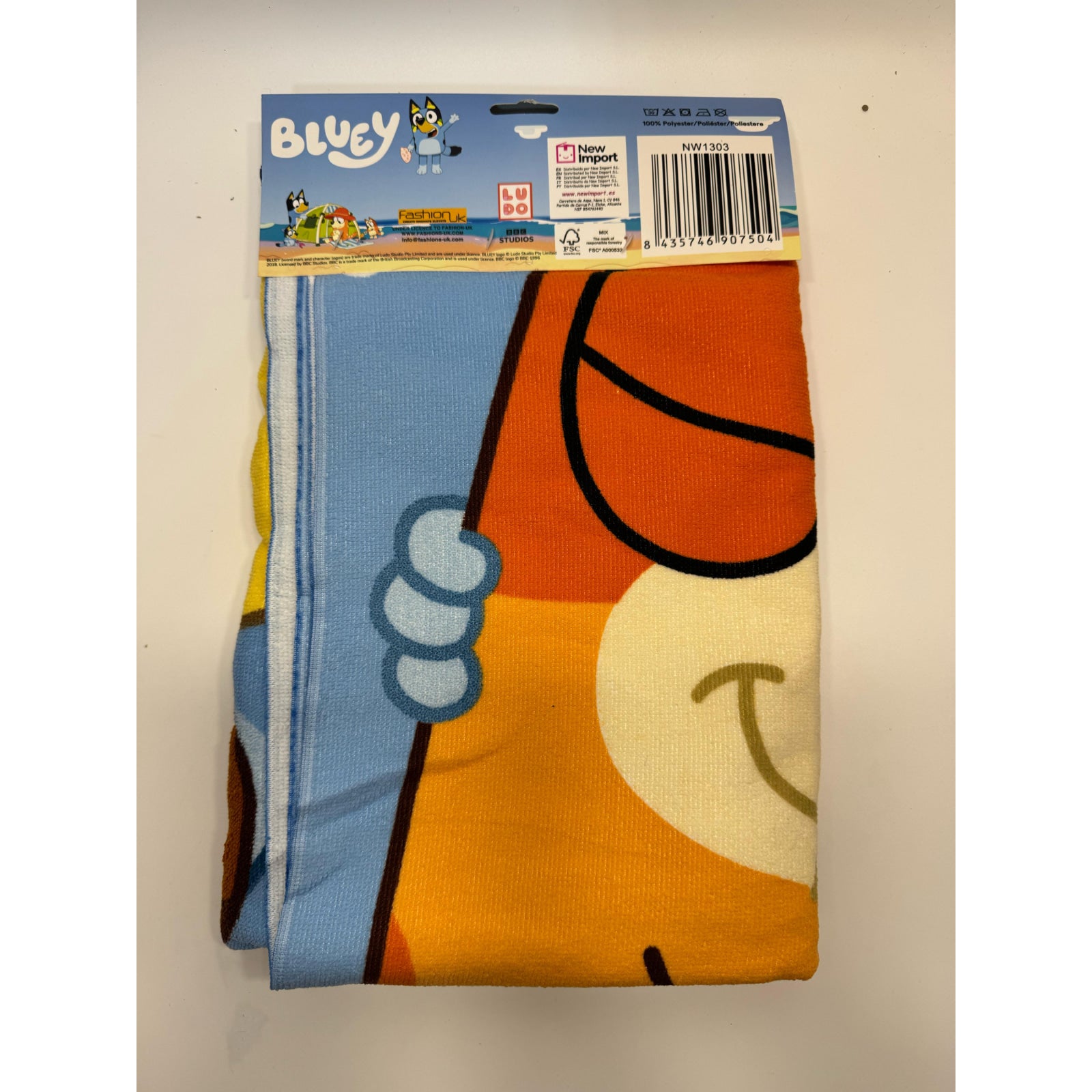 Toalla Playa Piscina Bluey Osito 70x140cm infantil de microfibra para niños