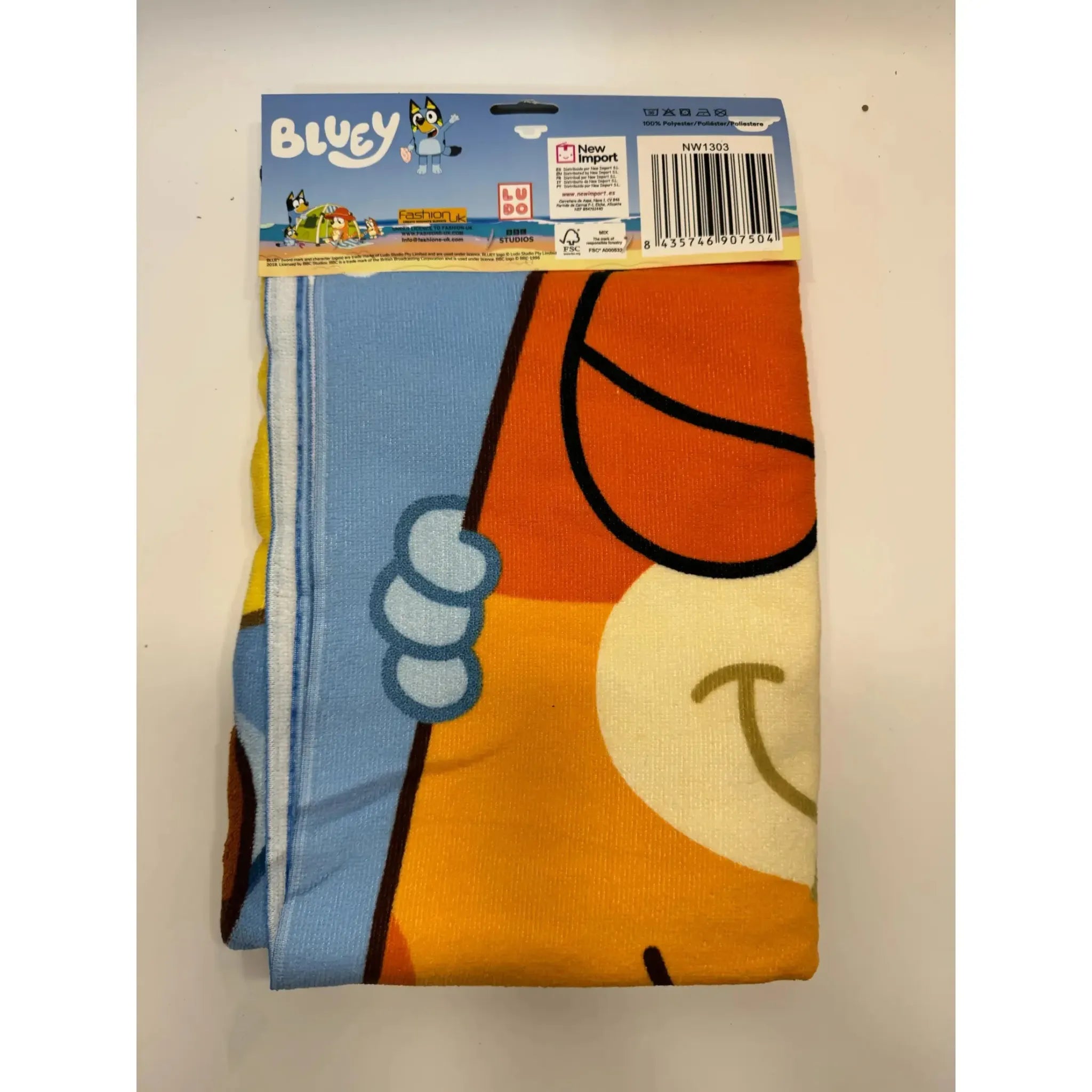 Toalla Playa Piscina Bluey Osito 70x140cm infantil de microfibra para niños