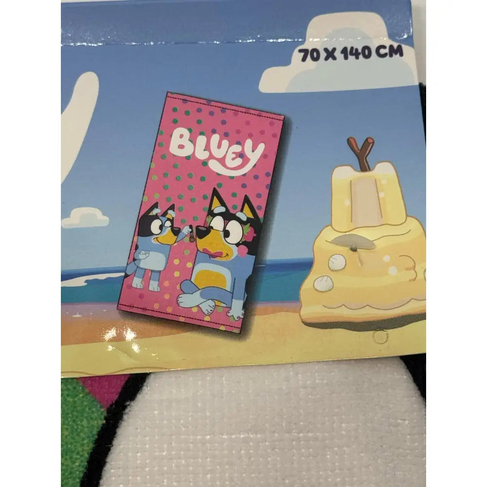 Toalla Playa Piscina Bluey Rosa 70x140cm infantil de microfibra para niños