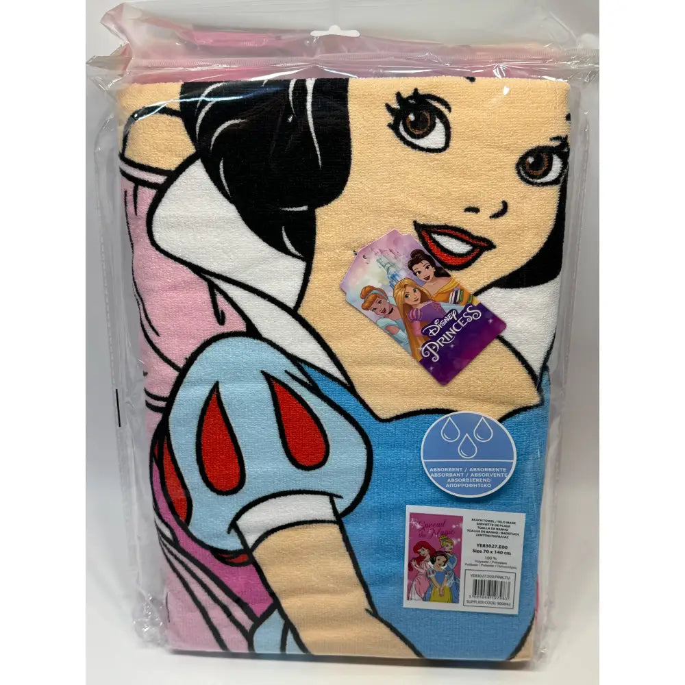 Toalla Playa Piscina Disney Princesas 70x140cm infantil de microfibra para niños