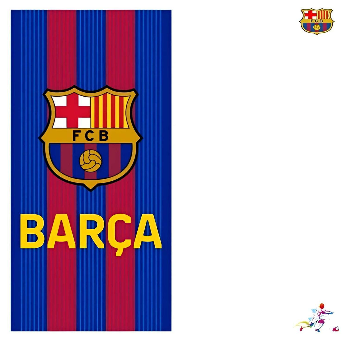 Toalla playa piscina FC Barcelona infantil de microfibra 70x140 cm