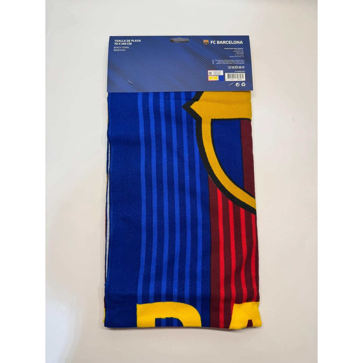 Toalla playa piscina FC Barcelona infantil de microfibra 70x140 cm