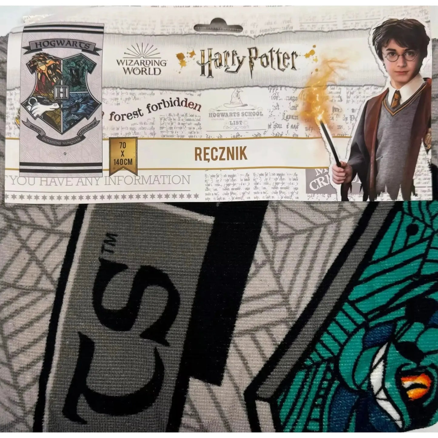 Toalla Playa Piscina Harry Potter Hogwarts 70x140cm infantil de microfibra para niños