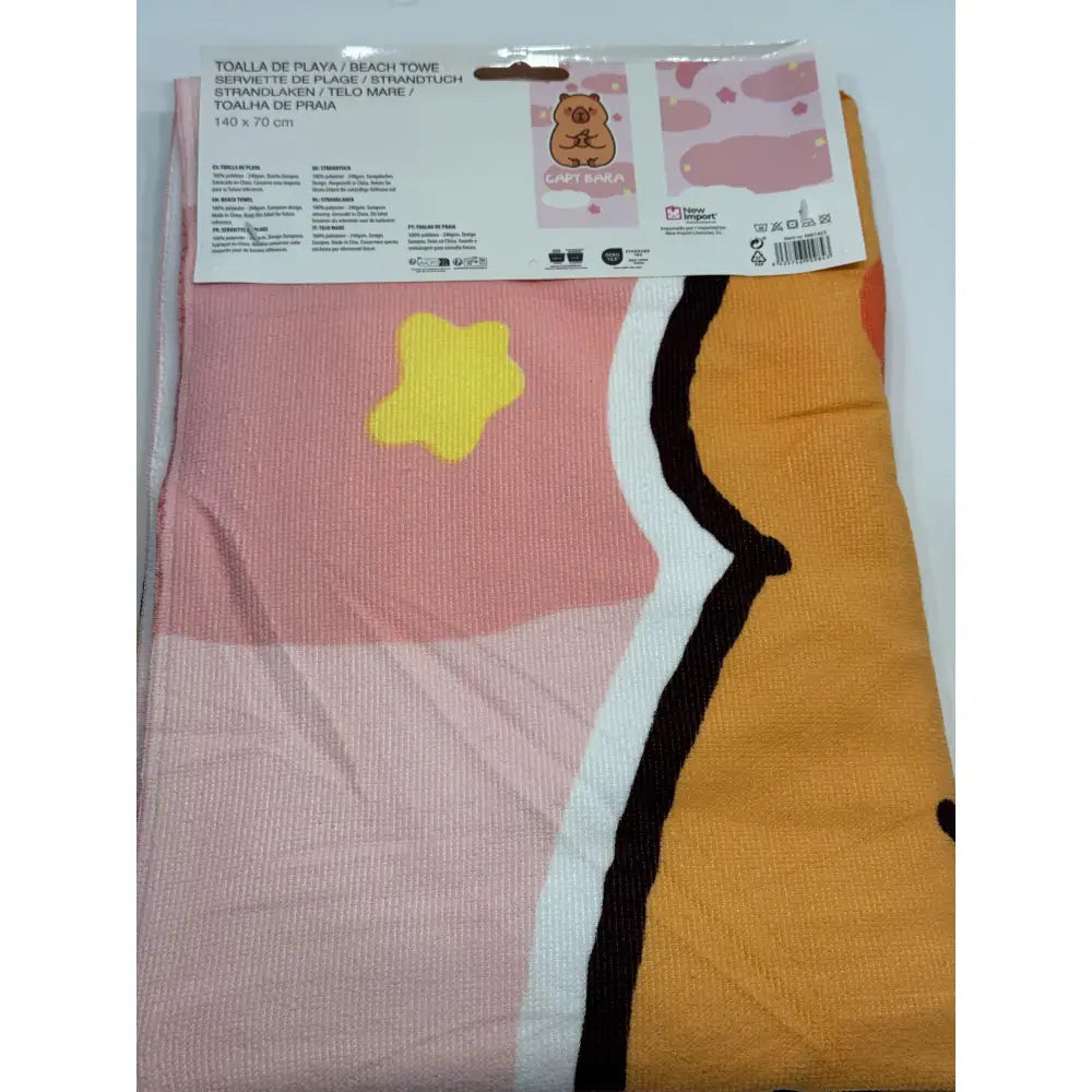 Toalla Playa Piscina Infantil Capy Bara 70x140cm de microfibra para niños y adultos