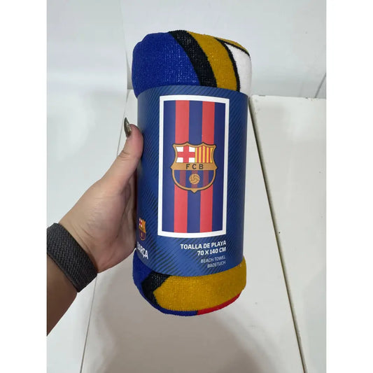 Toalla Playa Piscina Infantil FC Barcelona 70x140cm de microfibra para niños y adultos