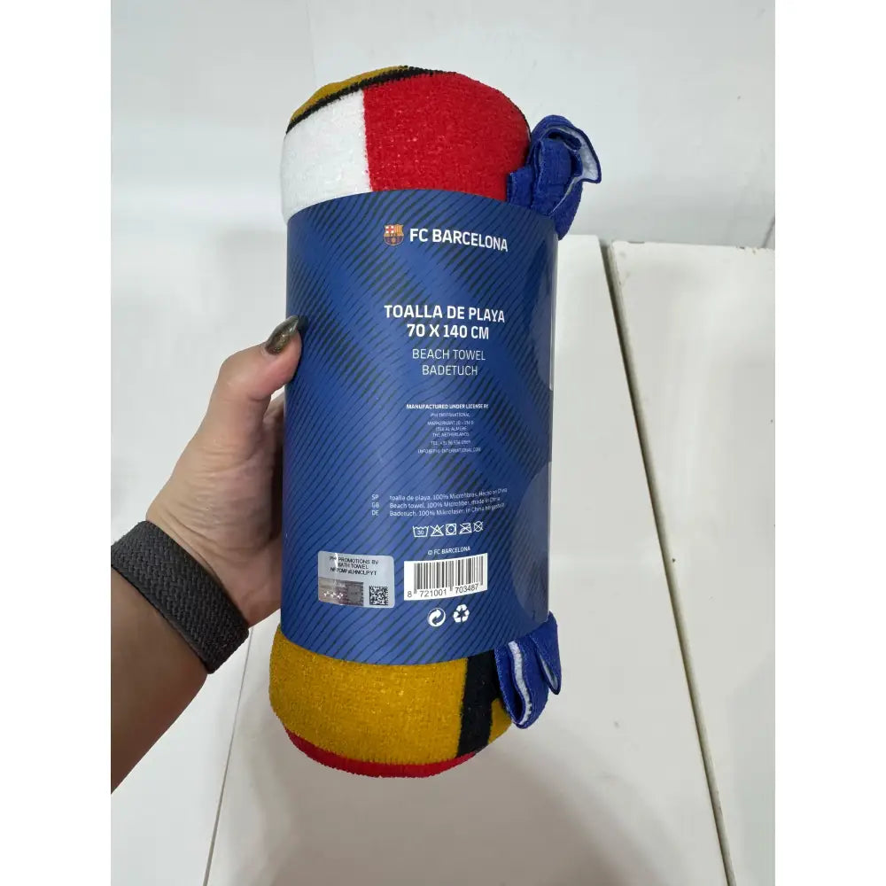 Toalla Playa Piscina Infantil FC Barcelona 70x140cm de microfibra para niños y adultos