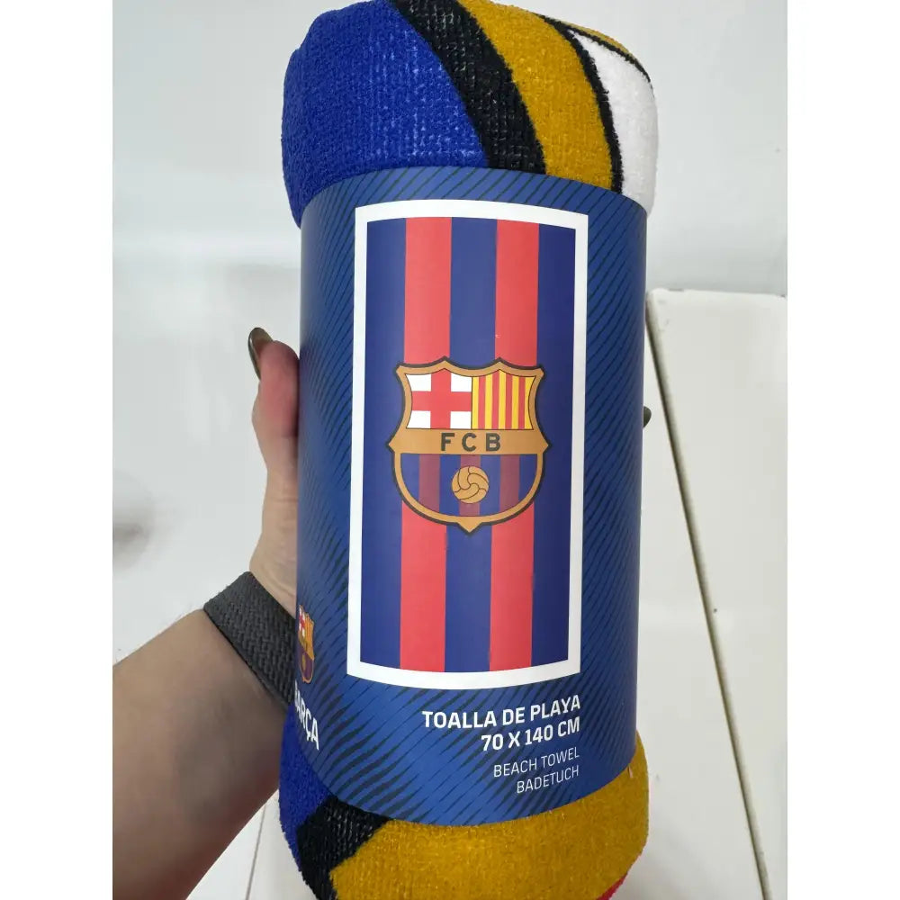 Toalla Playa Piscina Infantil FC Barcelona 70x140cm de microfibra para niños y adultos