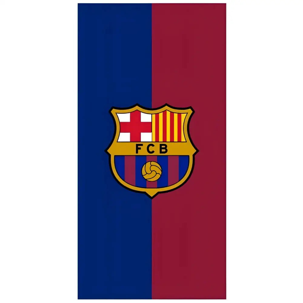 Toalla Playa Piscina Infantil FC Barcelona escudo liso 70x140cm
