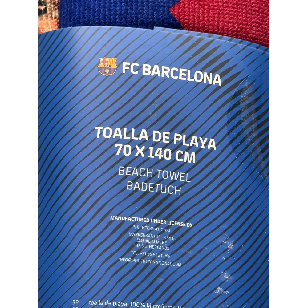 Toalla Playa Piscina Infantil FC Barcelona F. de Jong 70x140cm microfibra para niños y adultos