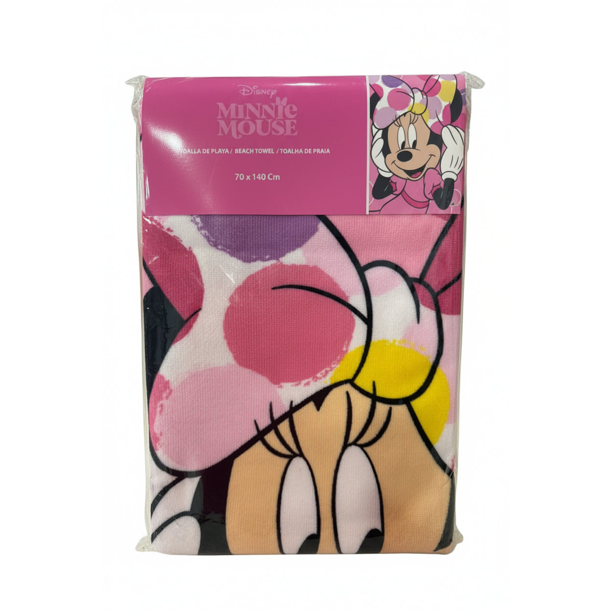 Toalla playa y piscina infantil Minnie Mouse Disney lazo 70x140cm