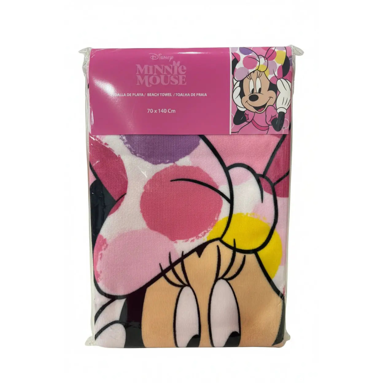 Toalla playa y piscina infantil Minnie Mouse Disney lazo 70x140cm