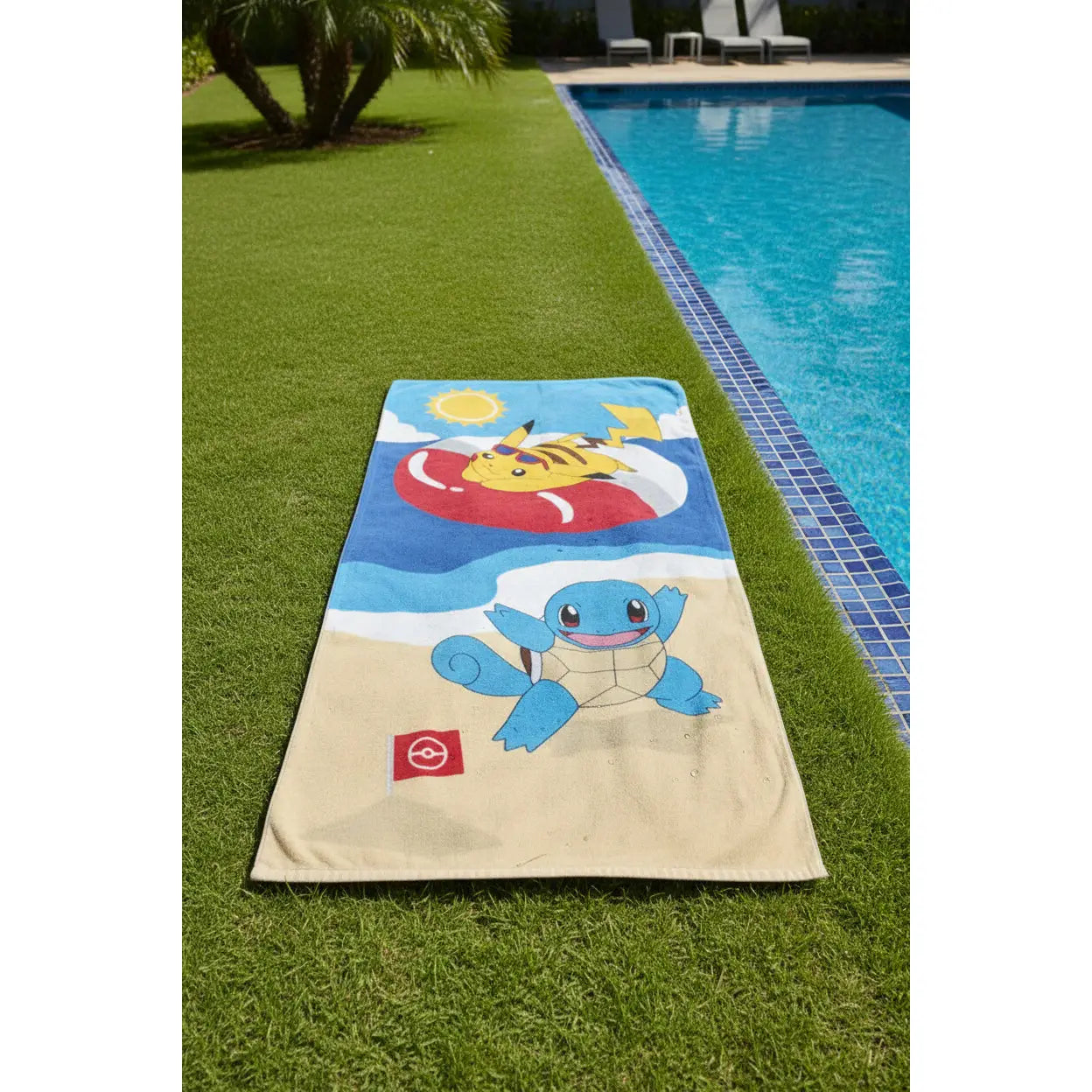 Toalla playa y piscina infantil Pokémon flotador 70x140cm - poncho