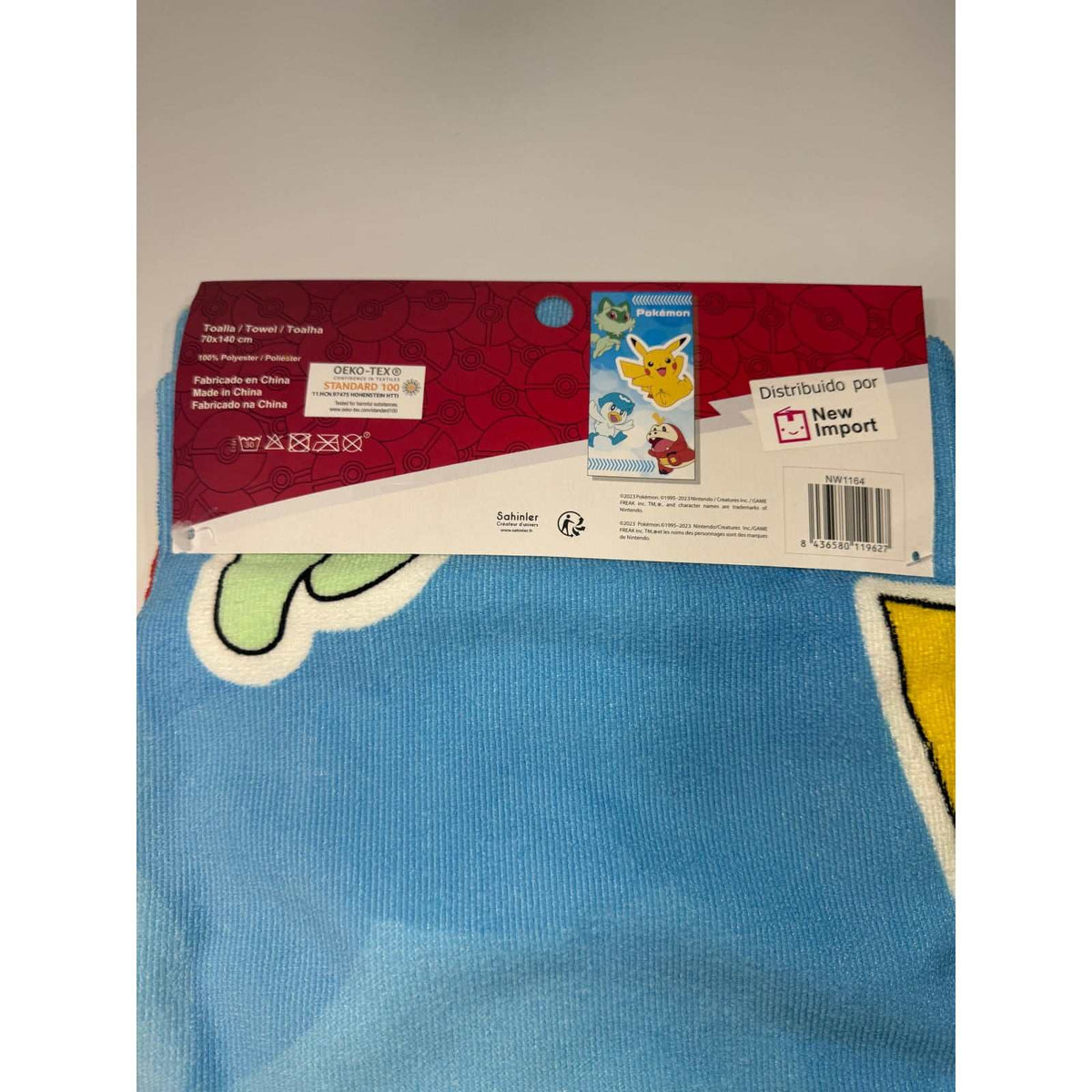 Toalla playa piscina infantil microfibra con diseños Pokémon Pikachu Sprigatito Fuecoco Quaxly