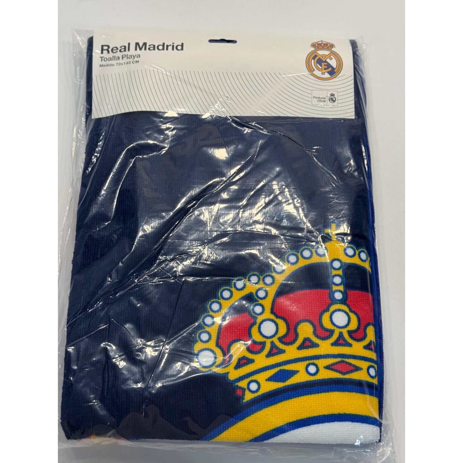 Toalla playa piscina infantil Real Madrid azul oficial 70x140 cm