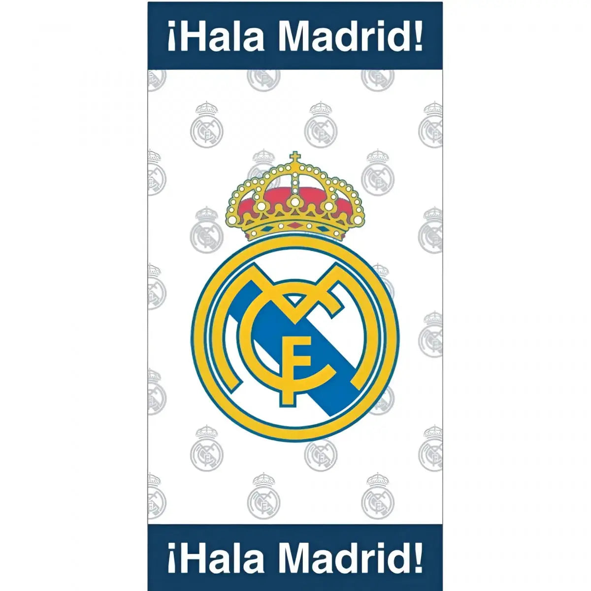Toalla Playa Piscina infantil Real Madrid blanca Hala Oficial 70x140cm