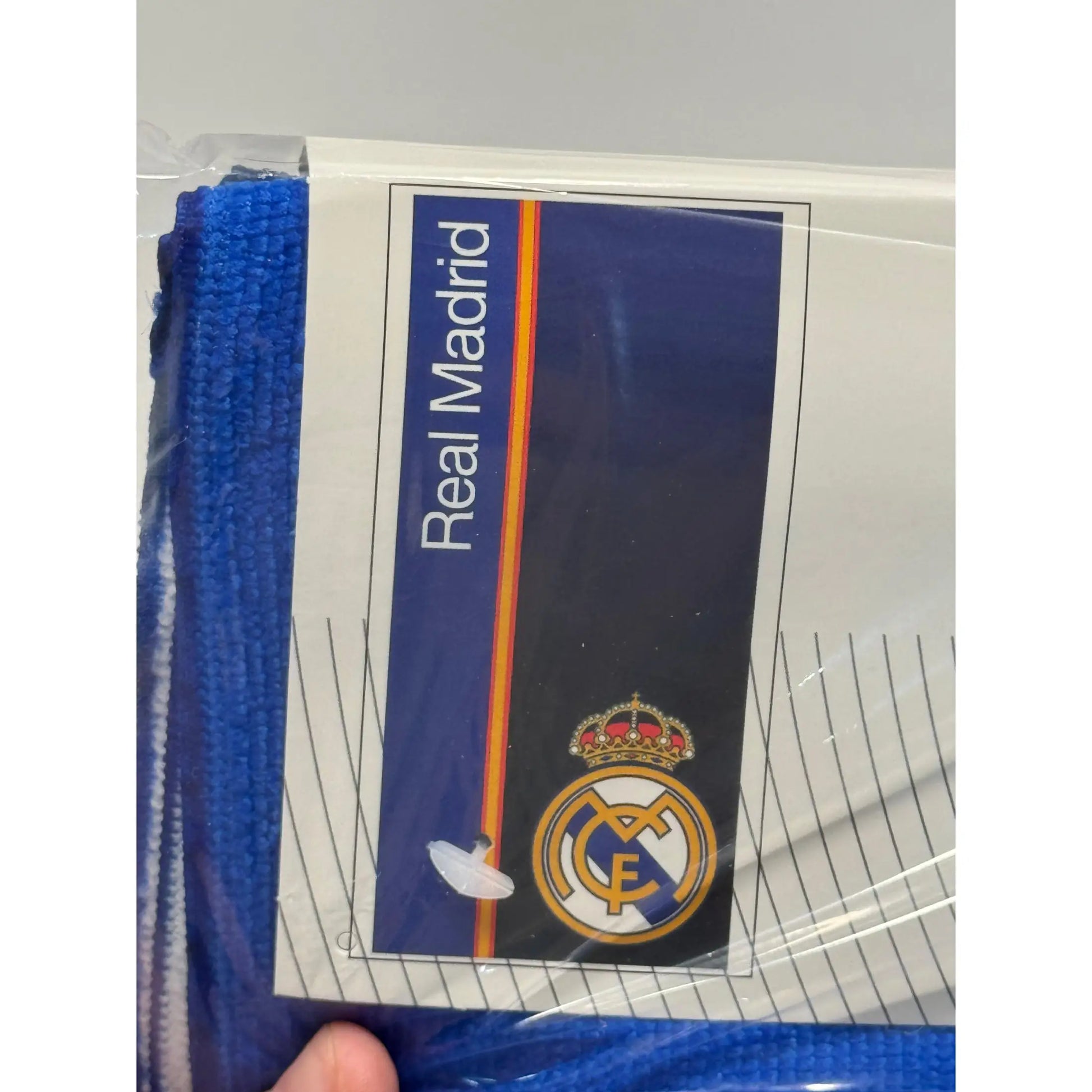 Toalla Playa Piscina infantil Real Madrid Franja Bandera azul Oficial 70x140cm