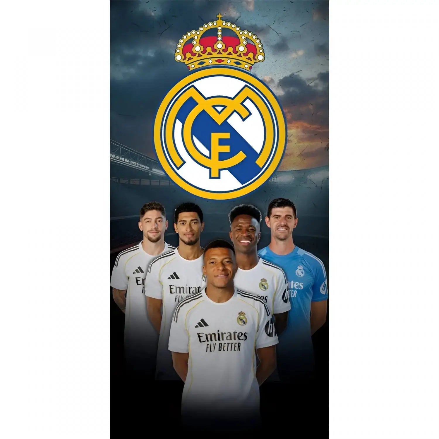 Toalla Playa Piscina infantil Real Madrid jugadores 70x140cm