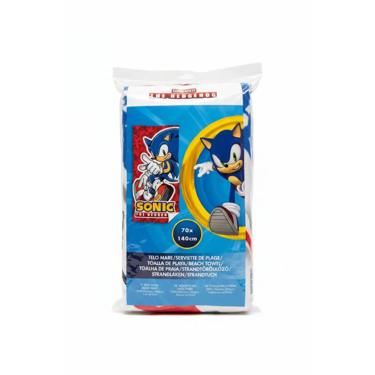 Toalla playa y piscina infantil Sonic The Hedgehog 70x140 - poncho