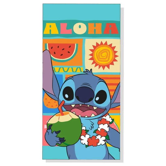 Toalla Playa Piscina infantil STITCH TROPICAL coco 70x140cm