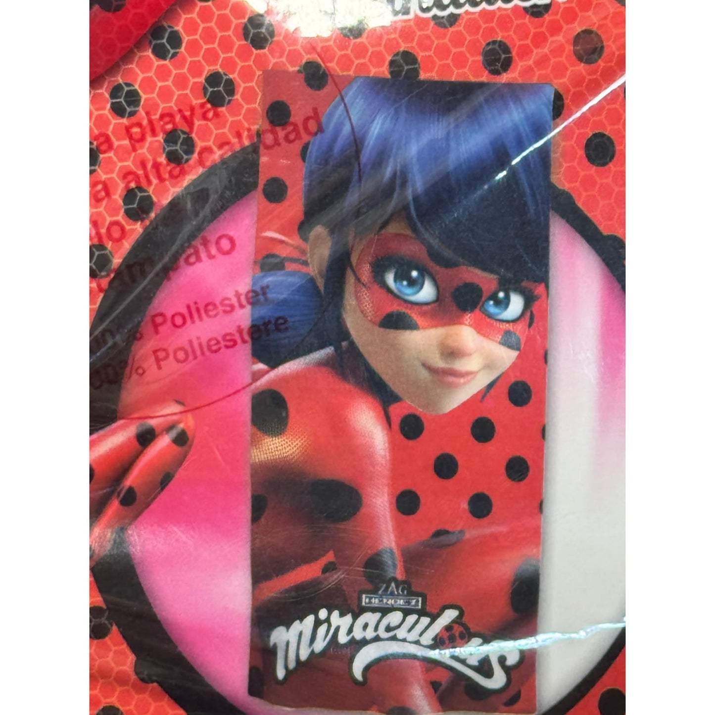 Toalla infantil microfibra Lady Bug 70x140cm para playa y piscina