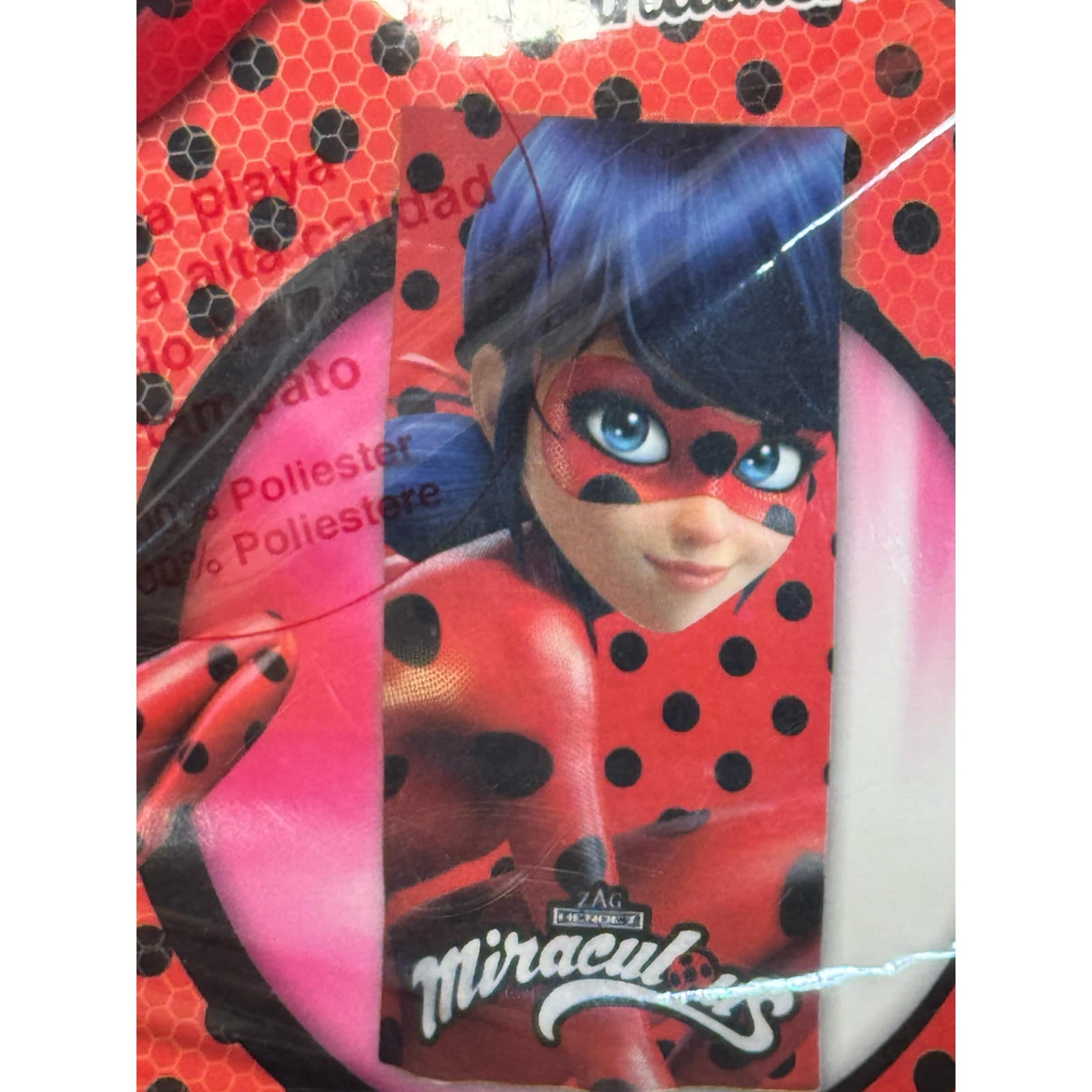 Toalla infantil microfibra Lady Bug 70x140cm para playa y piscina