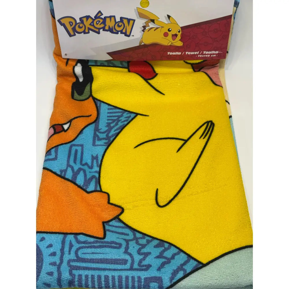 Toalla Playa Piscina Pokémon Iniciales 70x140cm infantil de microfibra para niños