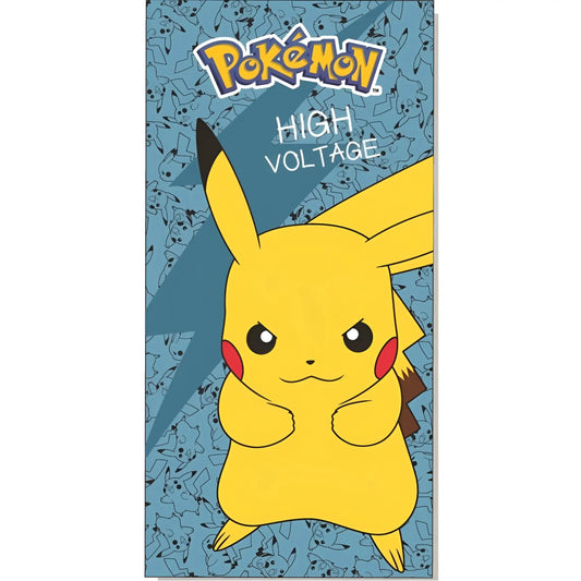 Toalla Playa Piscina Pokémon Pikachu High Voltage 70x140cm infantil de microfibra para niños