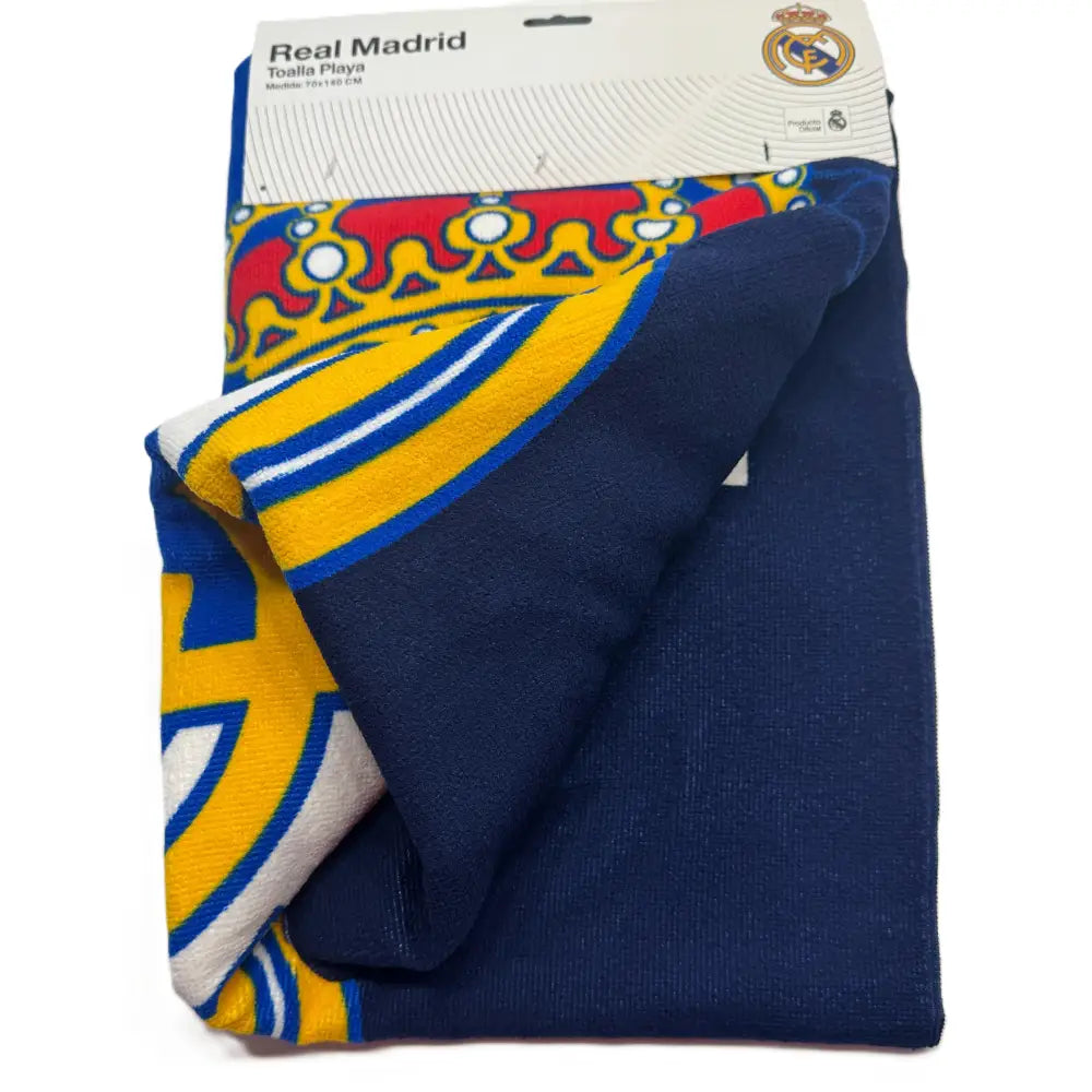 Toalla Playa Piscina Real Madrid Azul 70x140cm infantil de microfibra para niños