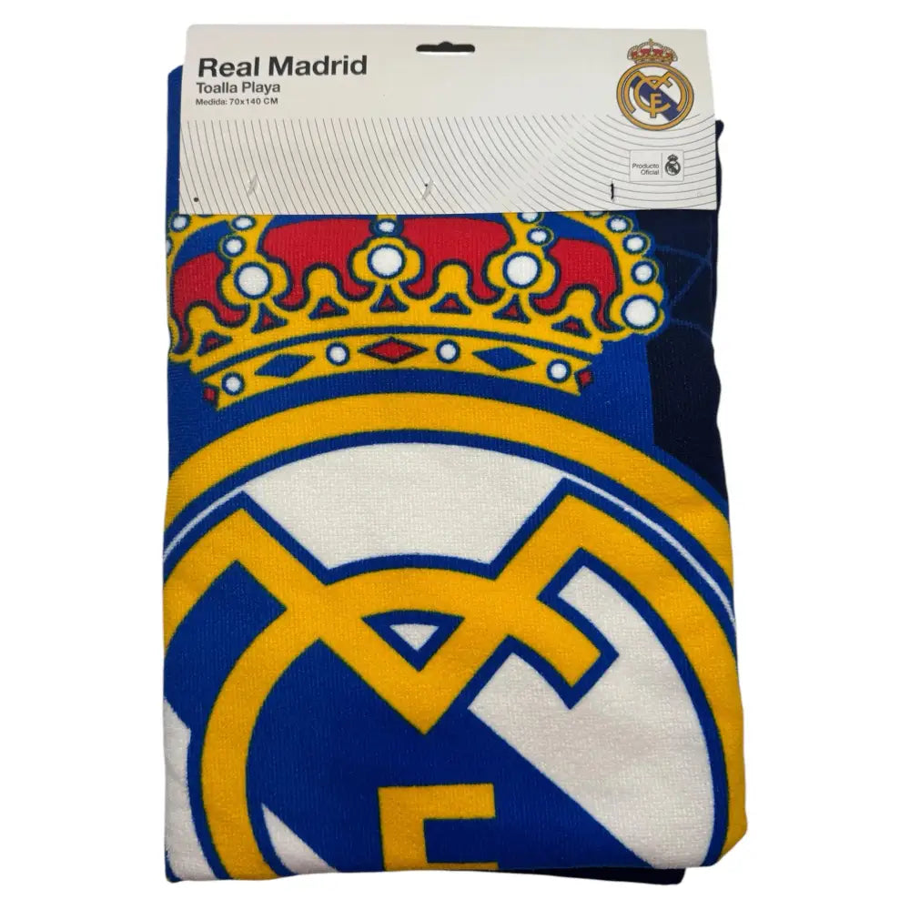 Toalla Playa Piscina Real Madrid Azul 70x140cm infantil de microfibra para niños
