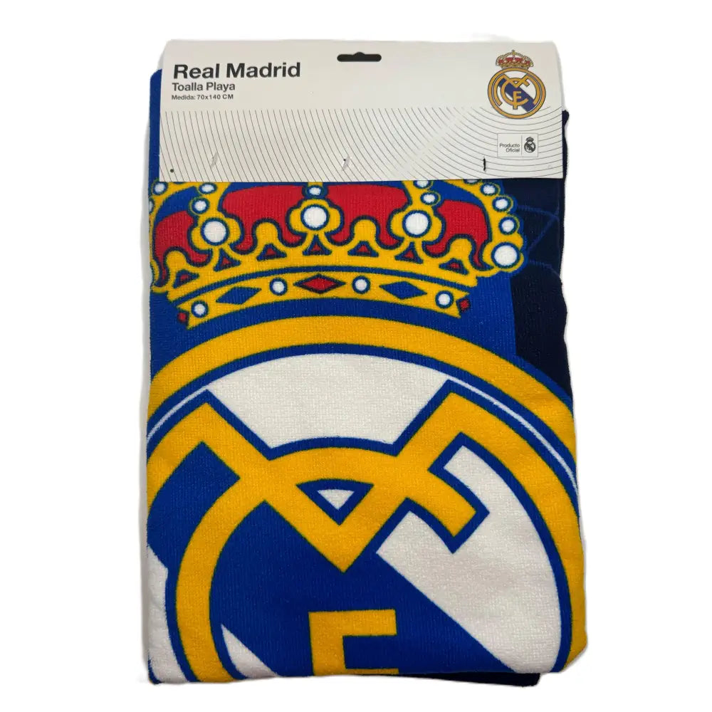Toalla Playa Piscina Real Madrid Azul 70x140cm infantil de microfibra para niños