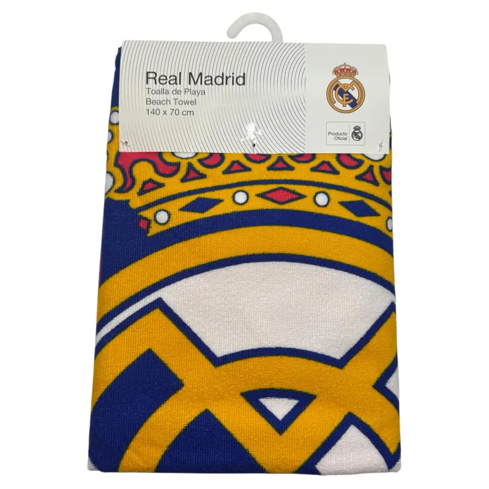 Toalla Playa Piscina Real Madrid Sol 70x140cm infantil de microfibra para niños