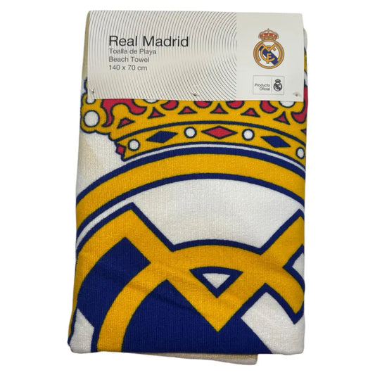 Toalla Playa Piscina Real Madrid Sol 70x140cm infantil de microfibra para niños