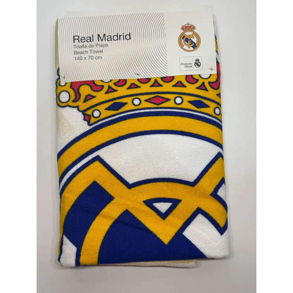 Toalla Playa Piscina Real Madrid Sol 70x140cm infantil de microfibra para niños