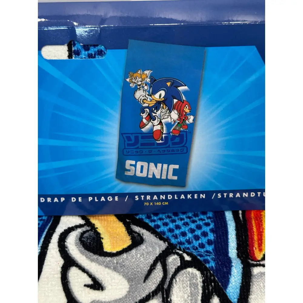 Toalla Playa Piscina Sonic 70x140cm infantil de microfibra para niños