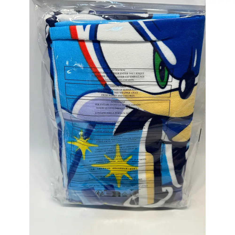 Toalla Playa Piscina Sonic Tails 70x140cm infantil de microfibra para niños