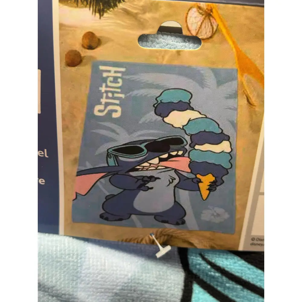 Toalla Playa Piscina Stitch Helados 70x140cm infantil de microfibra para niños