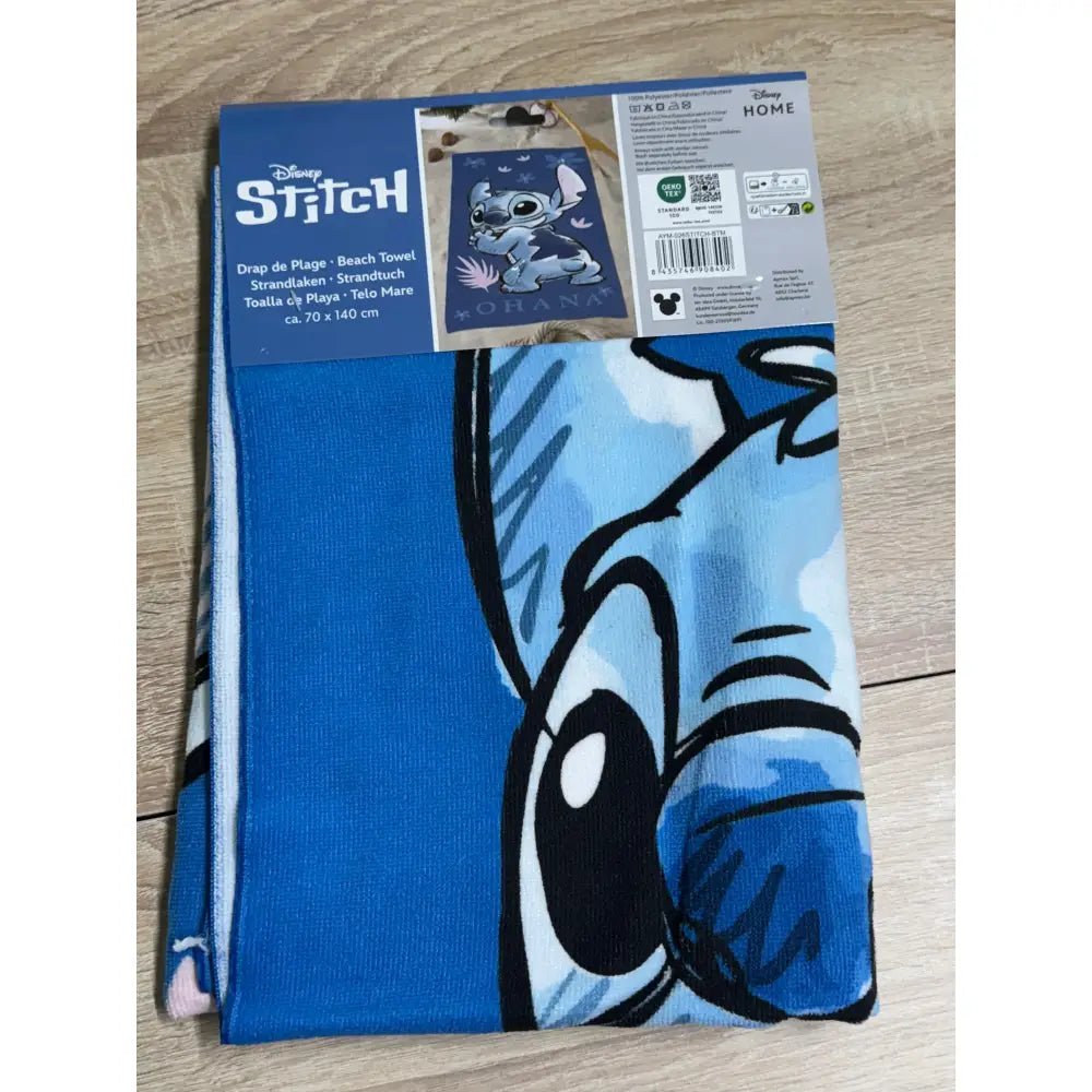 Toalla Playa Piscina Stitch Ohana 70x140cm infantil de microfibra para niños
