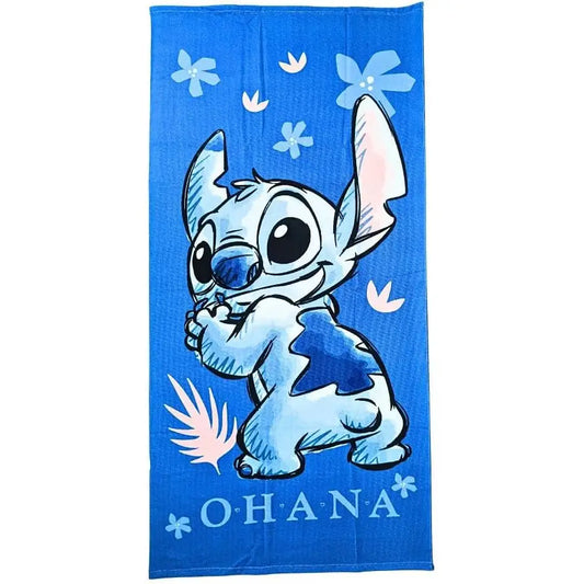 Toalla Playa Piscina Stitch Ohana 70x140cm infantil de microfibra para niños