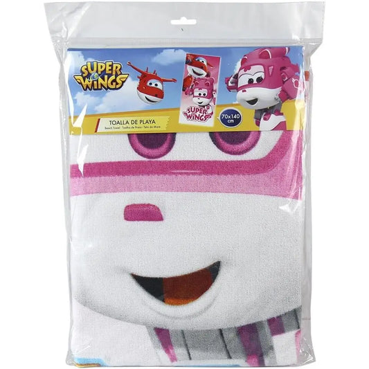 Toalla Playa Piscina Super Wings 70x140cm infantil de microfibra para niños