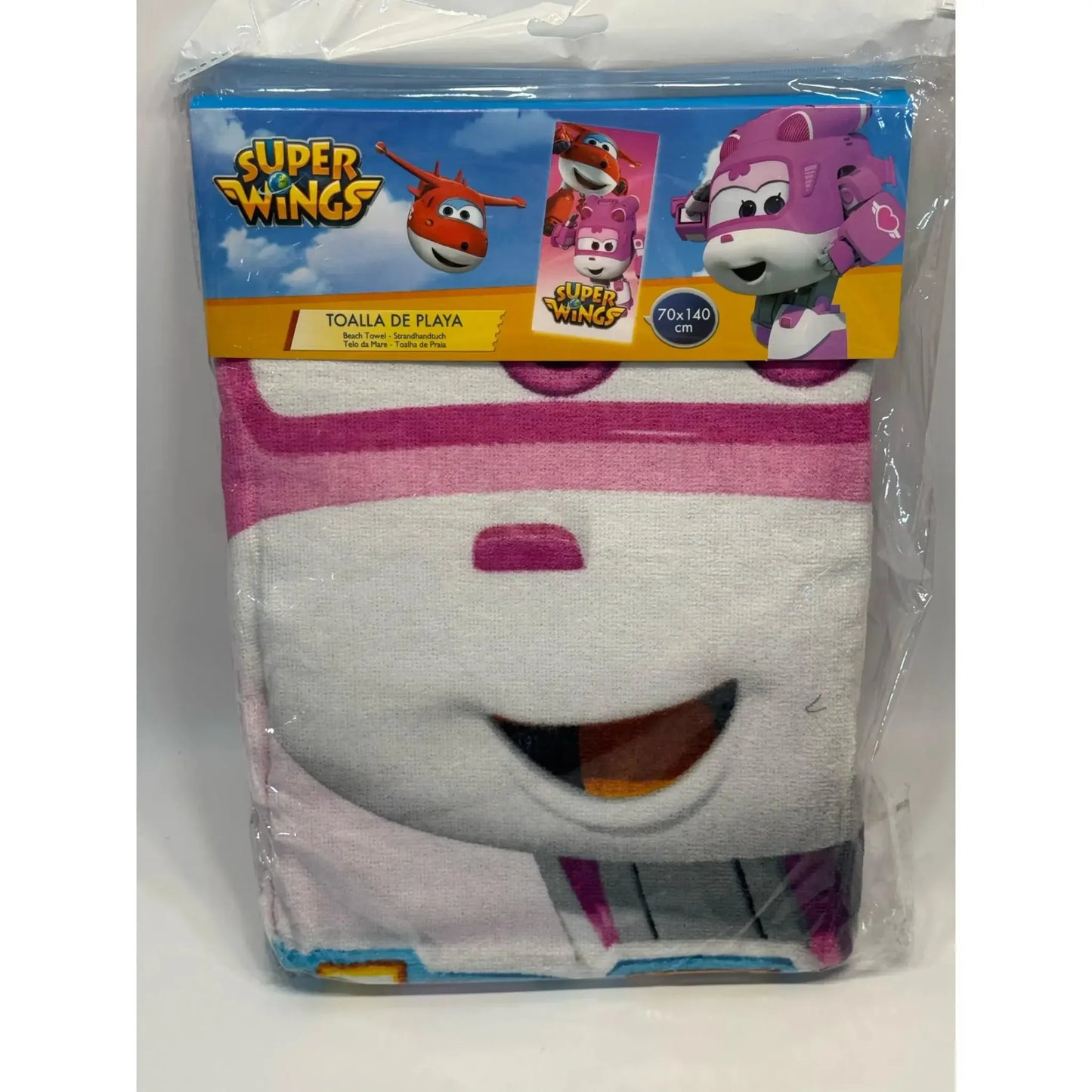 Toalla Playa Piscina Super Wings 70x140cm infantil de microfibra para niños