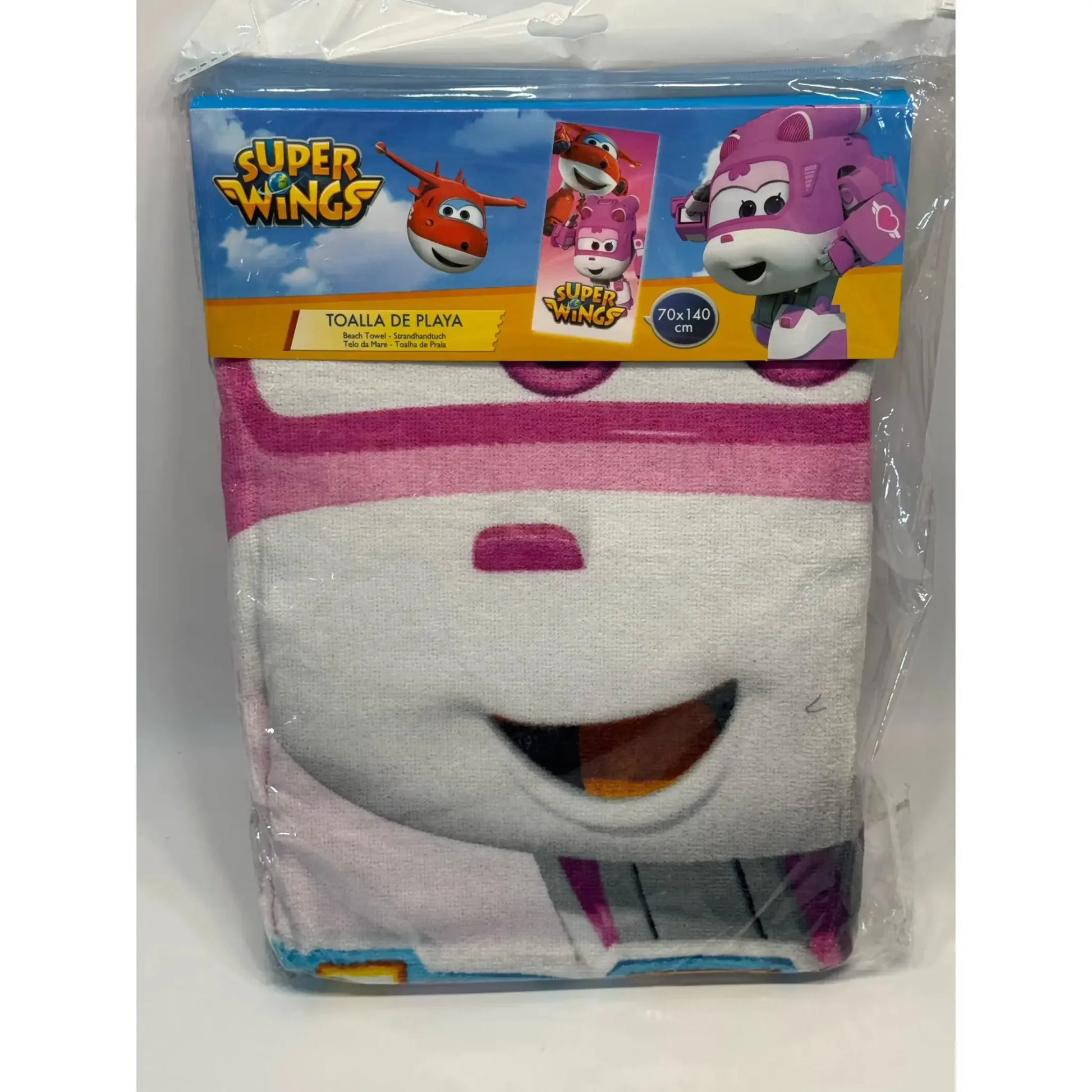 Toalla Playa Piscina Super Wings 70x140cm infantil de microfibra para niños
