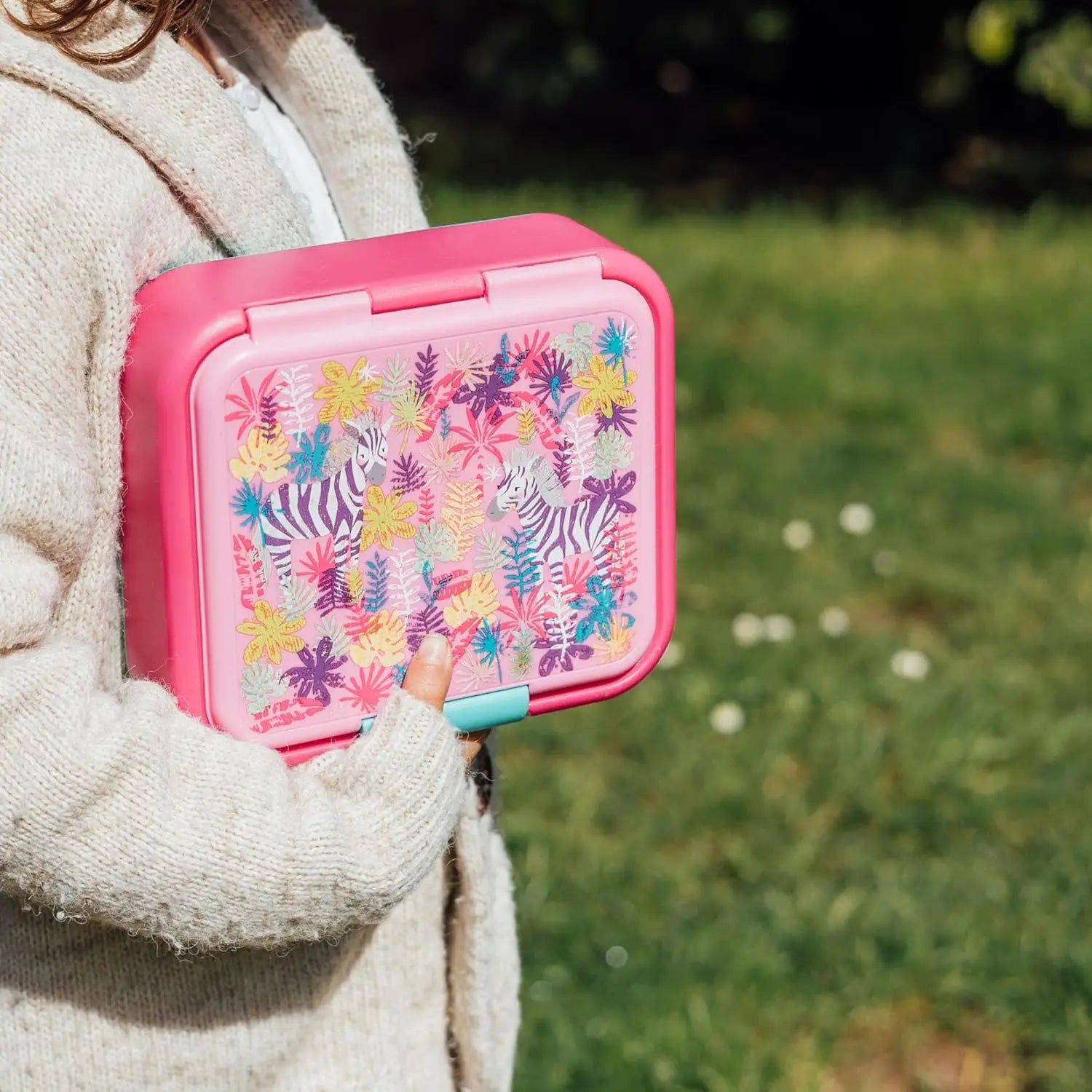 Tupper sandwichera infantil QUOKKA TWIST KIDS ZEBRAS con compartimentos - Sandwichera