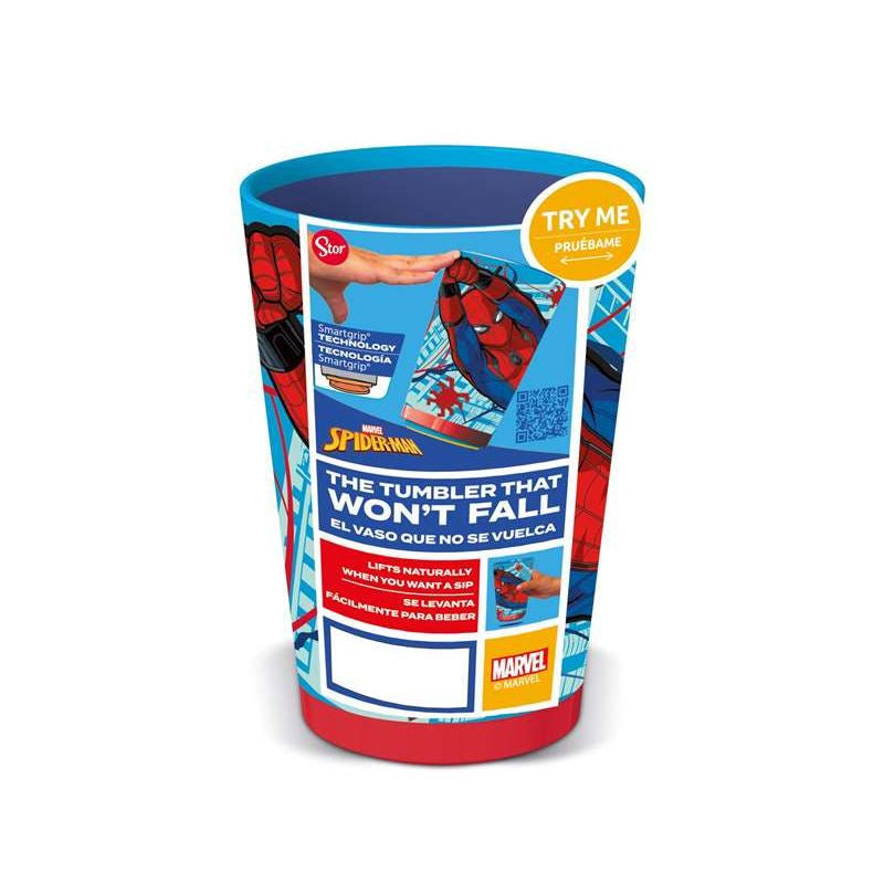 Vaso antivuelco infantil Spiderman Marvel 470ml con Smart Grip