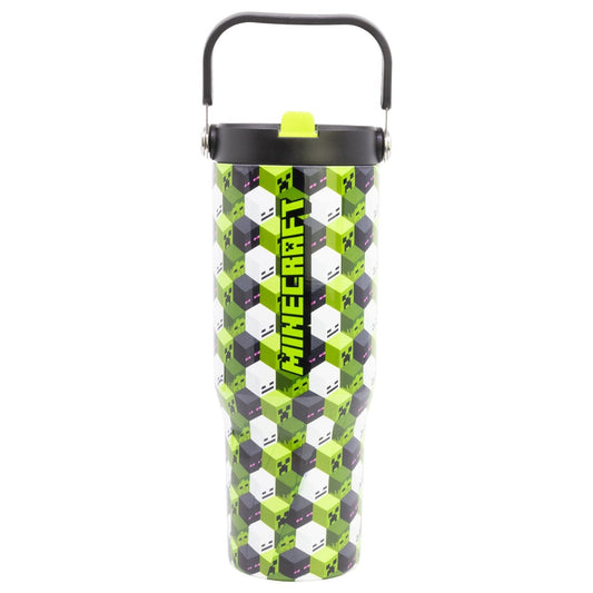 Vaso botella termo Minecraft ’Iconicmono’ acero inoxidable con asa y 860ml
