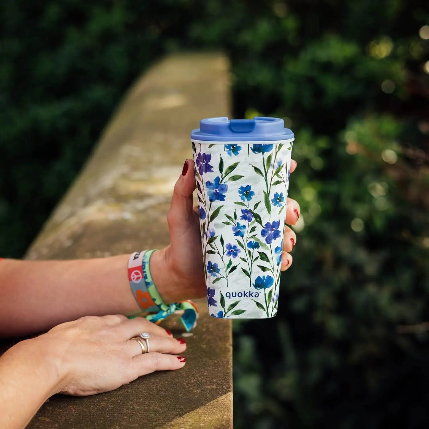 Vaso café doble pared QUOKKA PP FLUX DITSY BLOOM 450ML